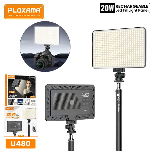 PLOKAMA U480 20W LED Light – Compact, Powerful Fill Light | Best Price in Pakistan