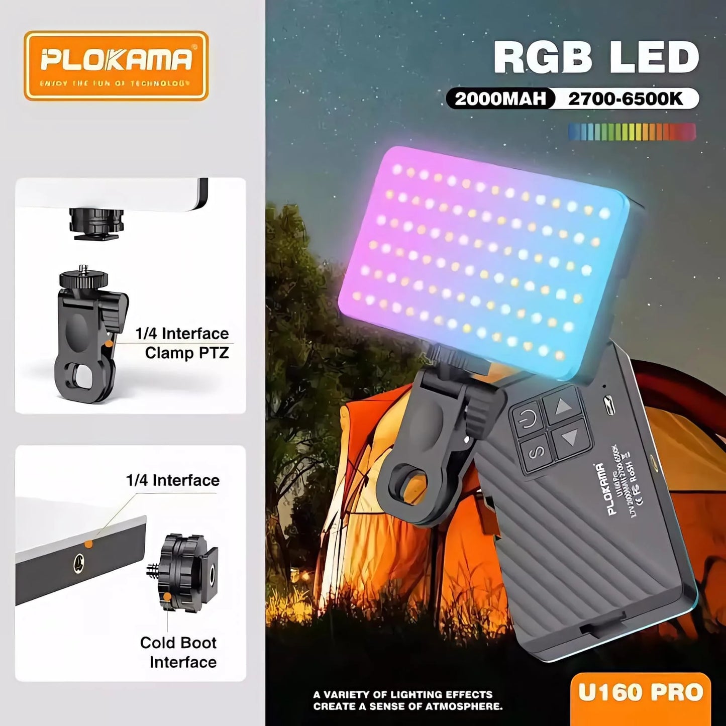 PLOKAMA U160 RGB Light – Vibrant & Customizable LED Lighting for Every Setup