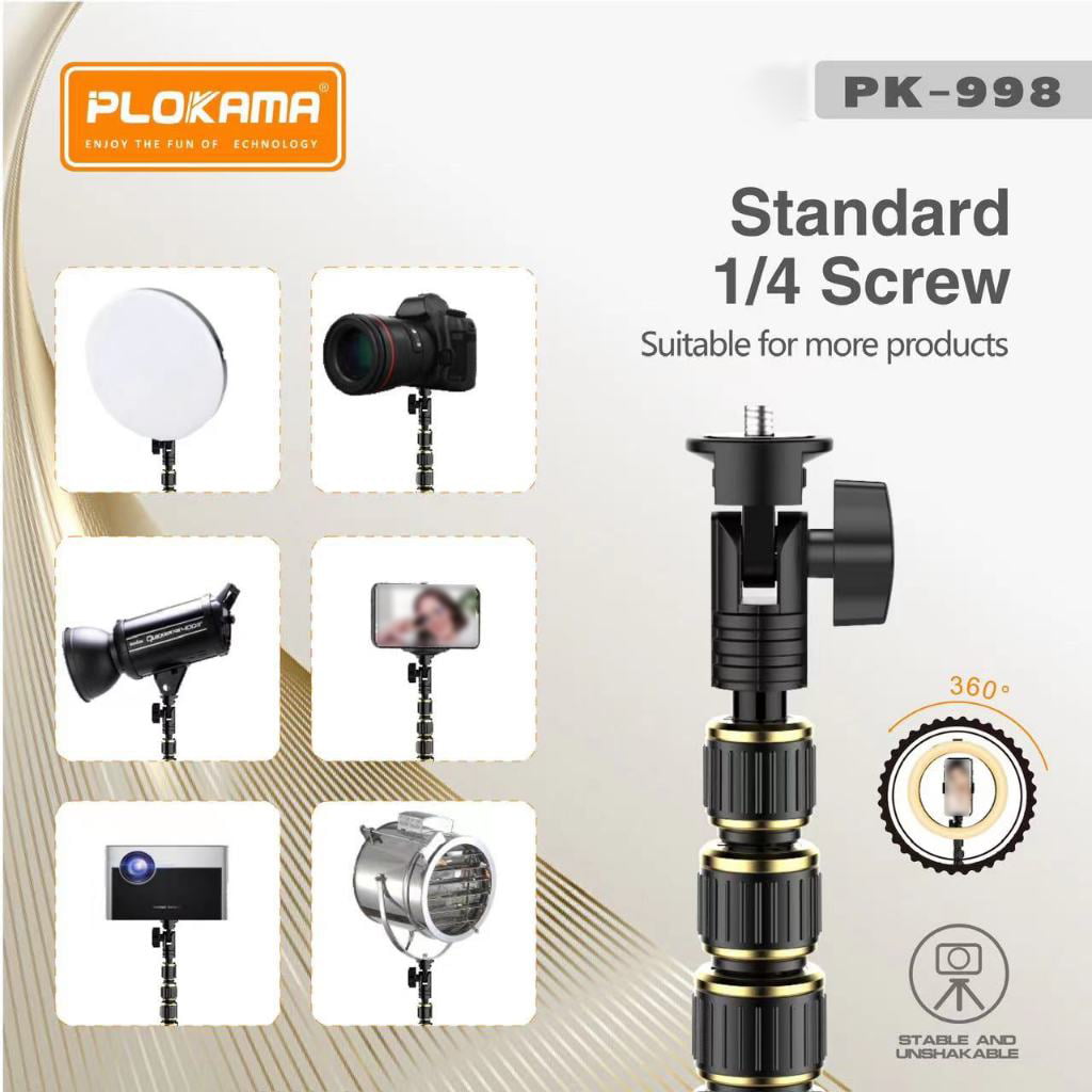 PLOKAMA PK 998 Tripod – Sturdy & Adjustable Tripod for Professional Photography