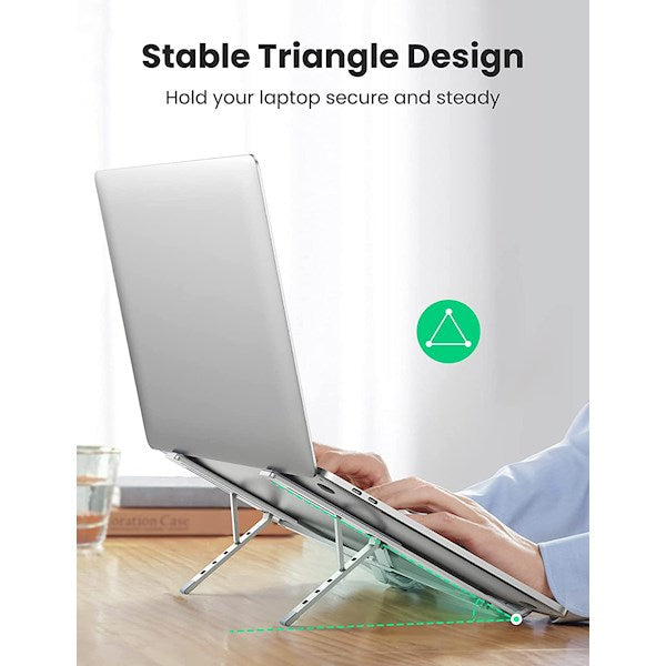 UGREEN 40289 Portable Silver Laptop Stand – Ergonomic, Adjustable & Lightweight for Better Cooling
