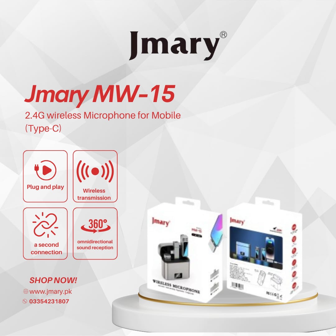 Jmary MW-15 Wireless Microphone – Crystal Clear Audio for Content Creators