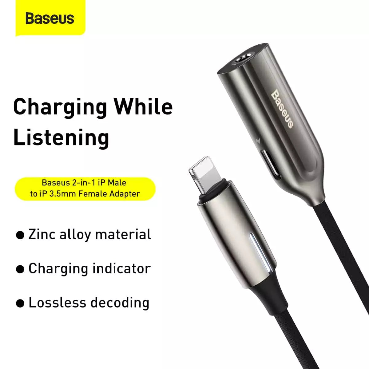 Baseus L56 iPhone to 3.5mm Converter – High-Quality Audio Adapter