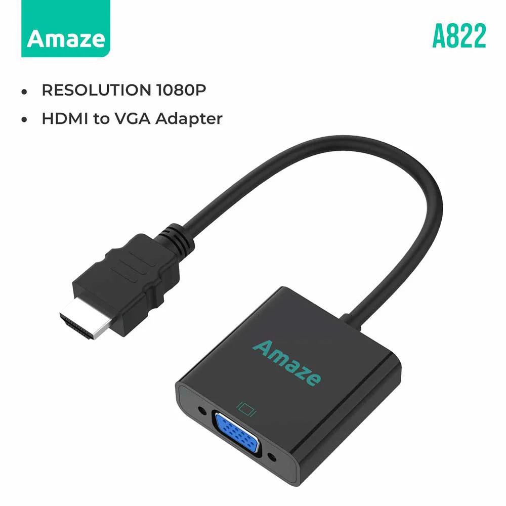 Amaze HDMI to VGA A822 Adapter – Best Price in Pakistan | High-Quality Display Converter