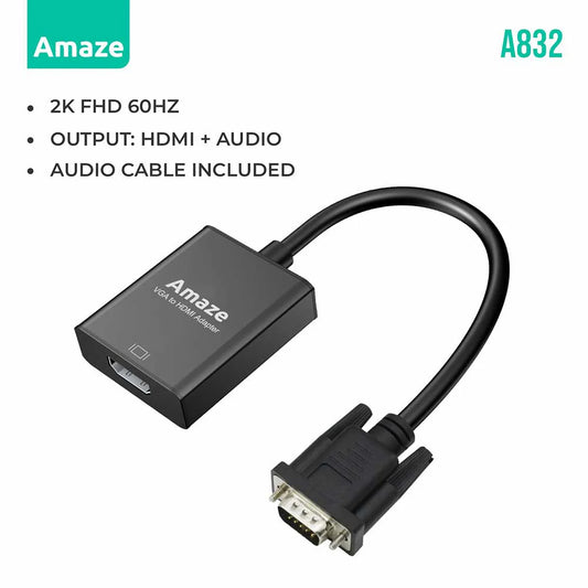 Amaze VGA to HDMI Adapter A832 – Best Price in Pakistan | High-Quality Video & Audio Converter