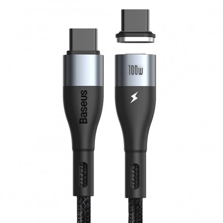Baseus Zinc Magnetic USB-C to USB-C Cable 100W (1.5m, Black) – Fast Charging & Data Sync