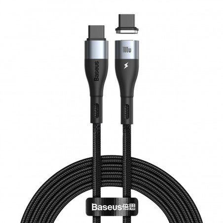 Baseus Zinc Magnetic USB-C to USB-C Cable 100W (1.5m, Black) – Fast Charging & Data Sync