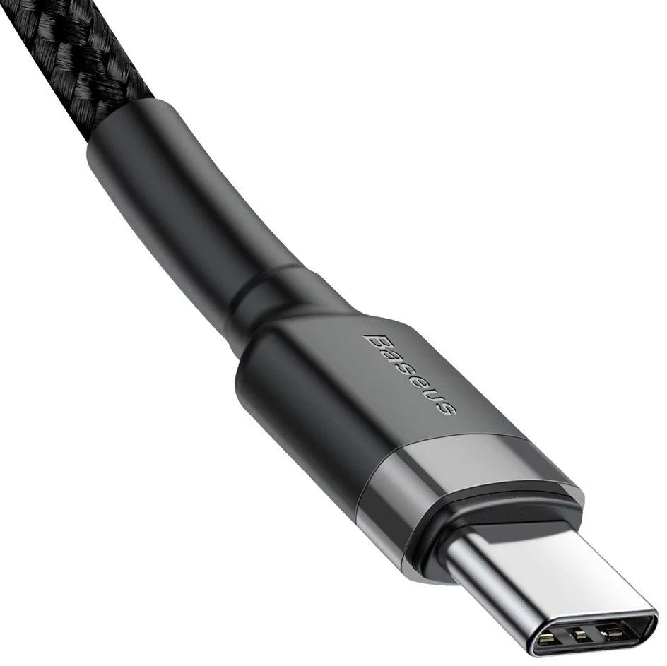 Baseus PD QC3.0 Type-C Cable (200cm, Grey/Black) – Fast Charging & Data Sync