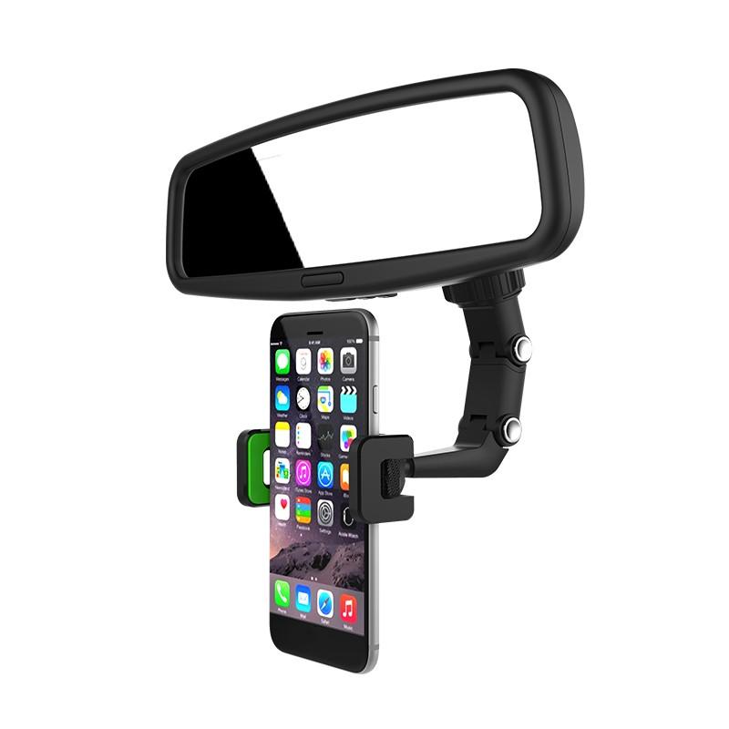 360° Car Rearview Mirror Phone Holder B06 – Adjustable Rotating Mobile Mount | Best Price in Pakistan