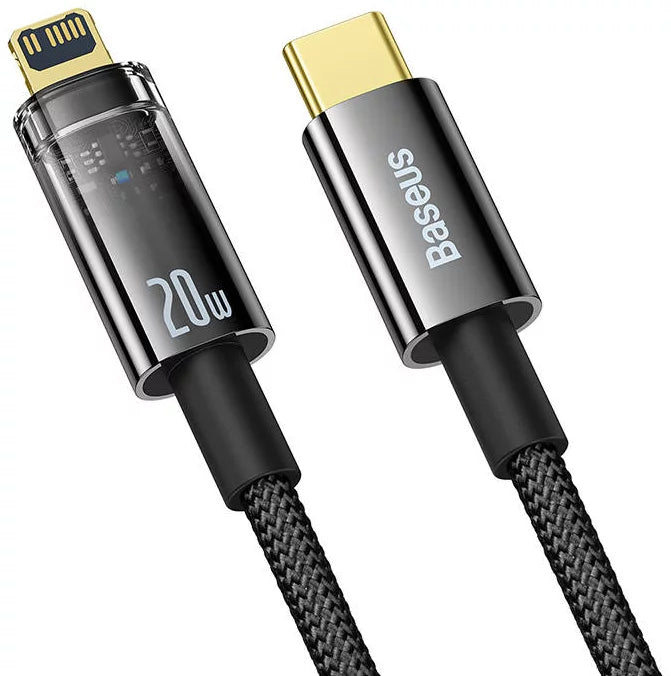 Cable Baseus Explorer,USB-C to Lightning Cable, 20W, 1m (Black)