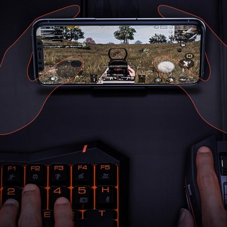 Baseus GAMO Mobile Gaming Keyboard & Mouse Hub (Black) – Ultimate Adapter for Lag-Free Gaming