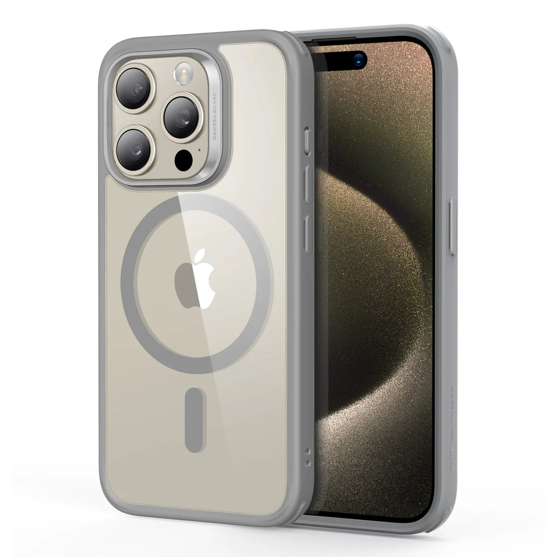 ESR Classic Hybrid Case for iPhone 15 Pro Max (HaloLock) – Clear Gray, MagSafe Compatible