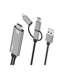 Onten OTN-7537A 1.8M Lightning/USB-C/microUSB to HDMI Cable – 1080P HD Display Adapter