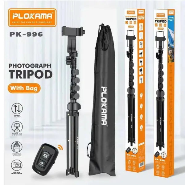PLOKAMA PK996 Tripod – Sturdy & Versatile Tripod for Photography & Videography