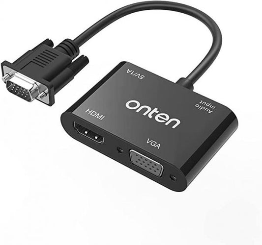 Onten OTN-5138HV VGA to HDMI + AUX Adapter – Full HD Video & Audio Converter