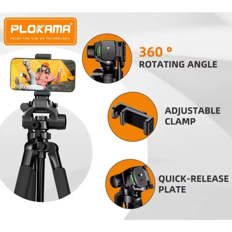 Plokama PK-9950 Pro Tripod – Heavy-Duty, Adjustable & Portable Camera Stand for DSLR & Smartphones